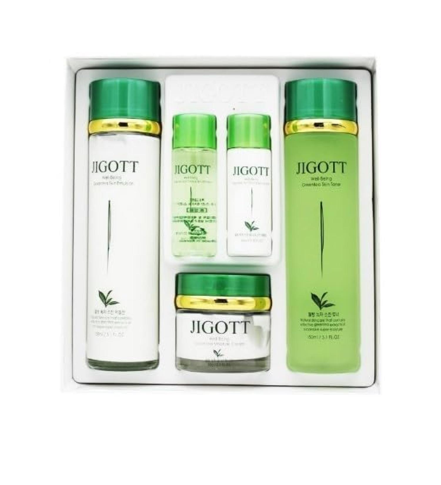 Well-Being Green Tea Skin Care Set - Toner Emulsion & Cream for Radiant Skin | Shop Internationally - Buy Online on GoSupps.com