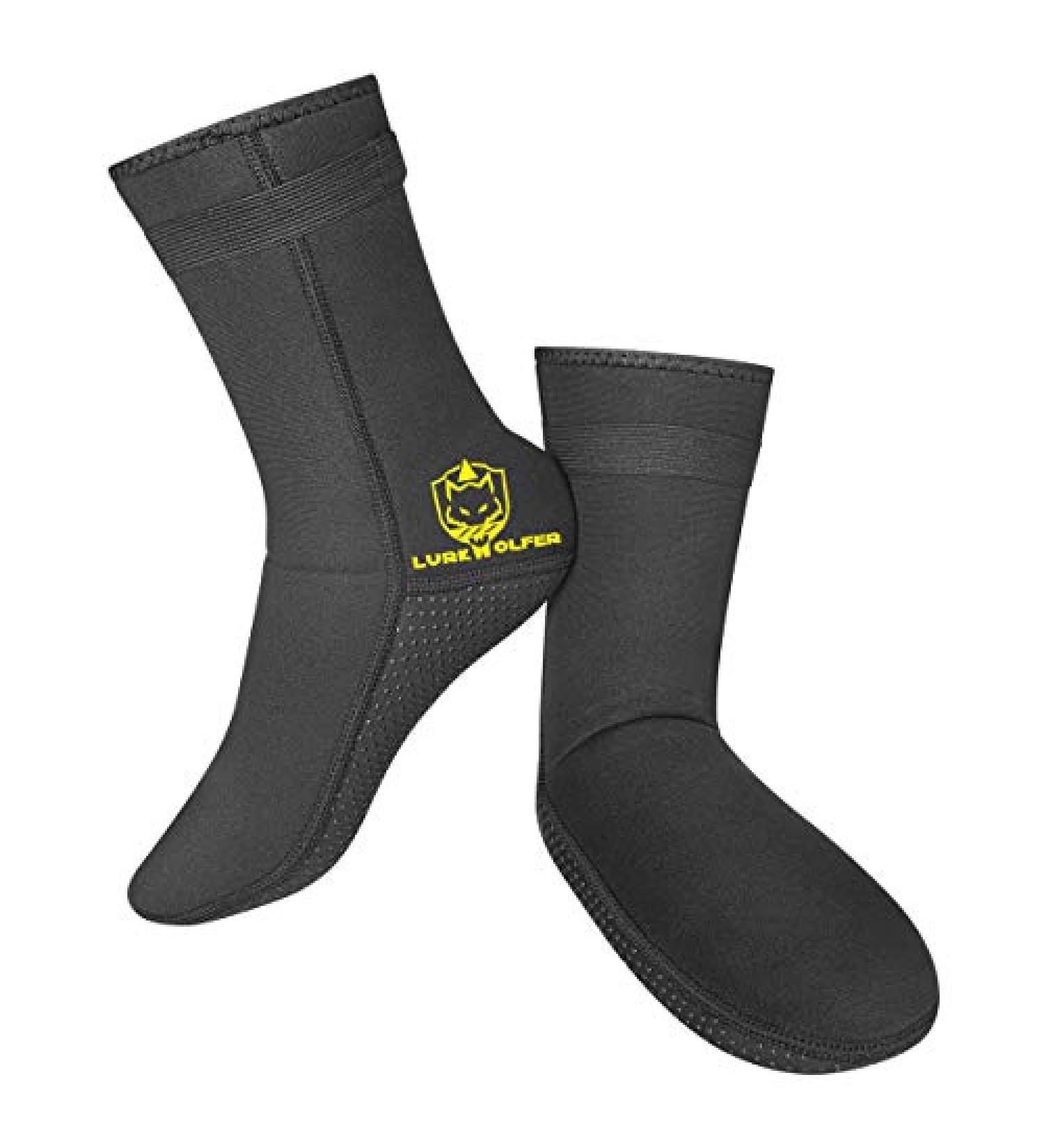 Lurkwolfer Neoprene Diving Socks 3MM - Anti-Slip Beach Socks for Men & Women - XXX-Large - Buy Online on GoSupps.com