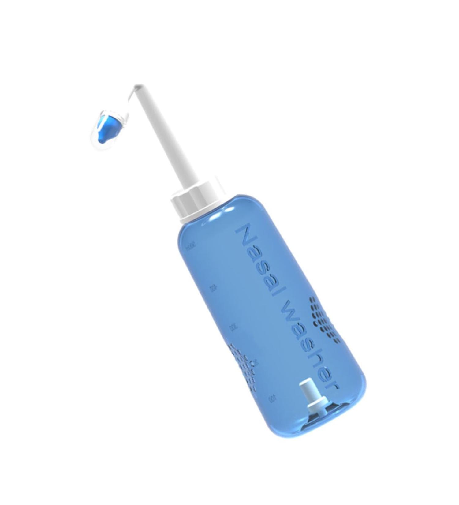 Lurrose 500ml Nasal Wash Bottle - Sinus Rinse System for Household - Plastic Nasal Washer for Adults and Kids - Blue 27X7.5CM - Buy Online on GoSupps.com