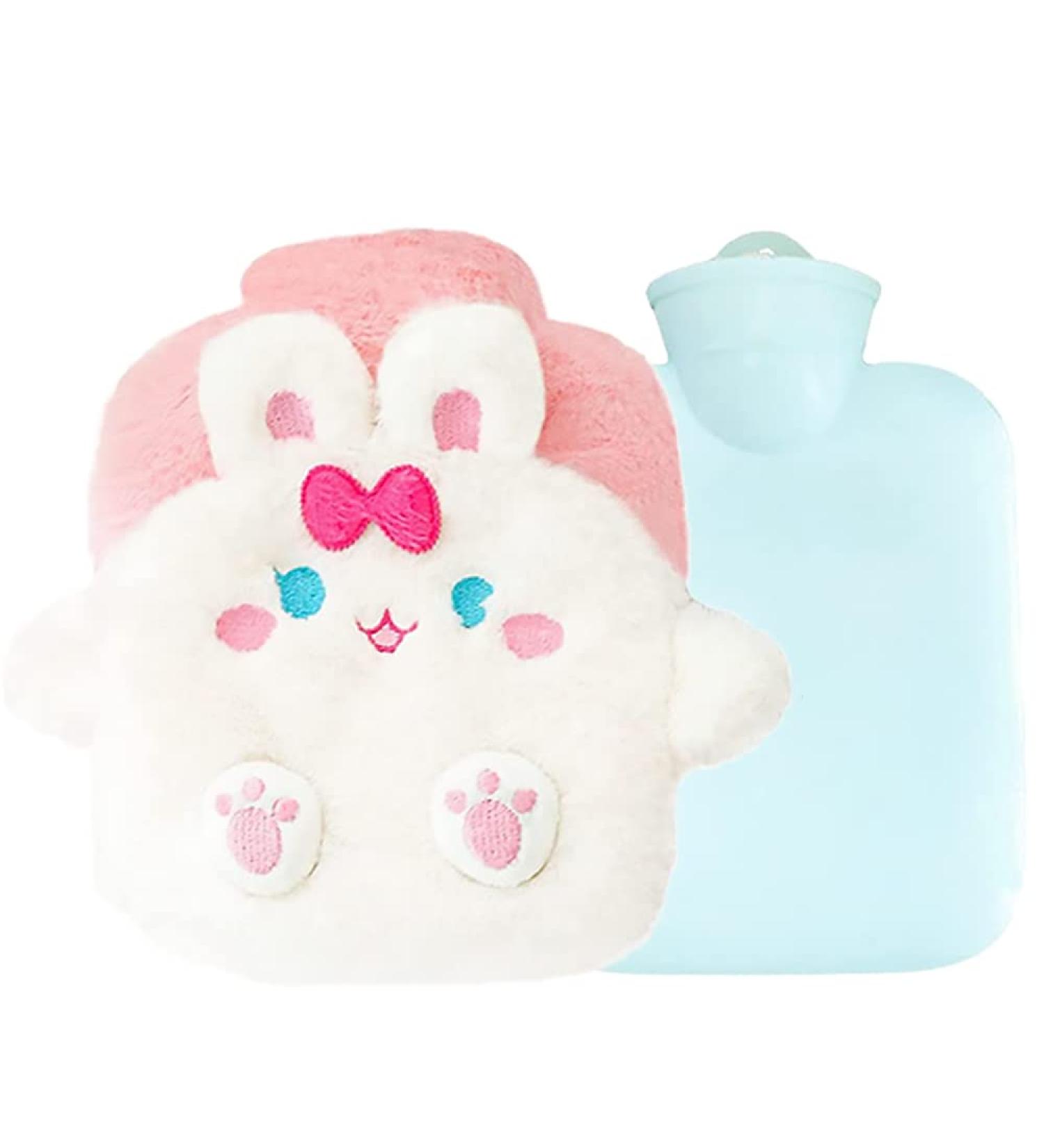 Komunj Rabbit Hot Water Bottle with Cover - 500ml Cuddly Heat Bottle for Children Removable & Washable - Buy Online on GoSupps.com