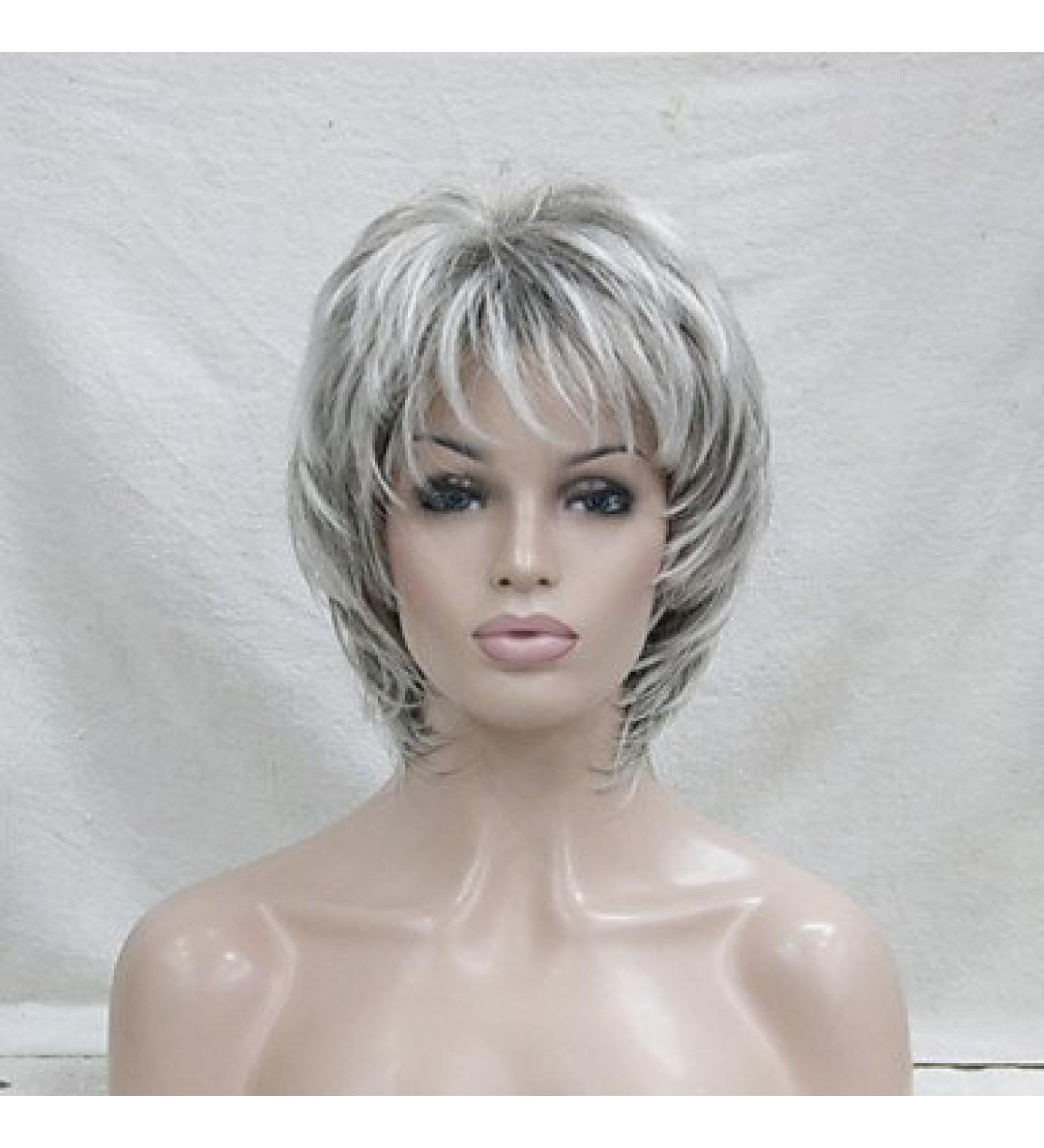 Shop Women's Wavy Gray Scale Balayage Pixie Cut Wig | Natural Layered Hair for Costumes & Everyday Wear - Buy Online on GoSupps.com