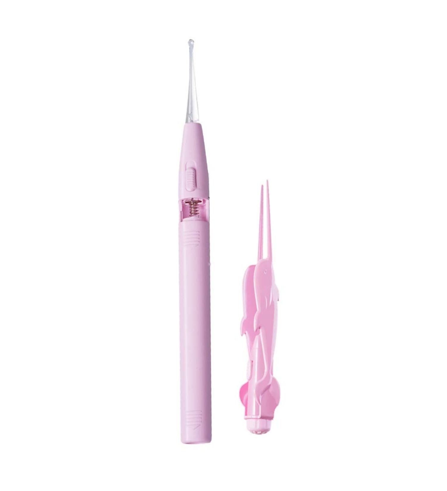 2pcs LED Lighted Ear Wax Cleaner with Tweezer - Pink | Ear Cleaning Removal Tool for Adults - Buy Online on GoSupps.com