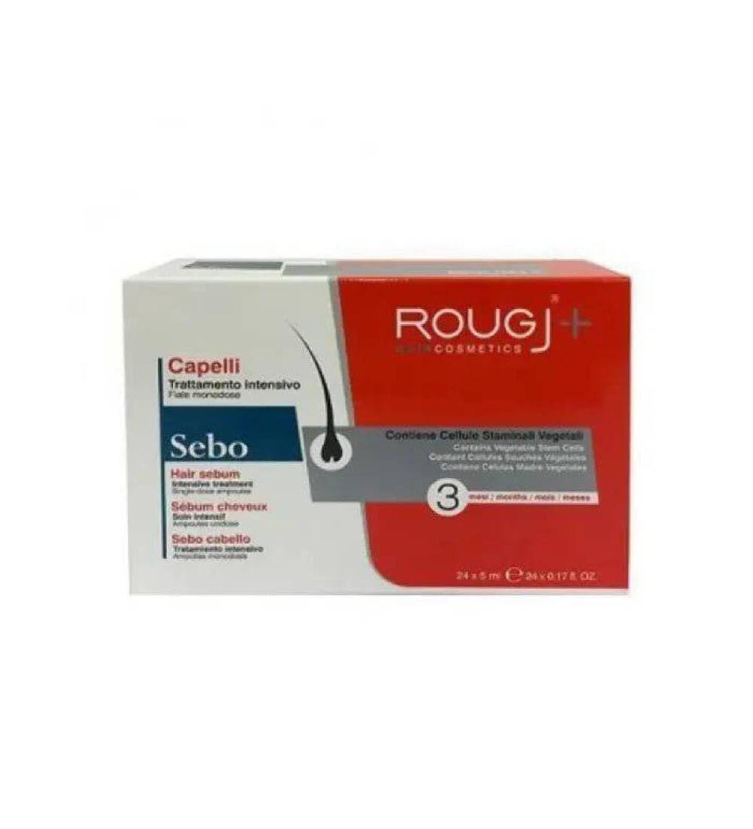 ROUGJ FIALE SEBO 3MESI 24X5ML - Traitement et gestion des probl mes de s bum maintien la sant du cuir chevelu promotion croissance cheveux pour les femmes - Unisex - 1 unit - 5 milliliters - Femme