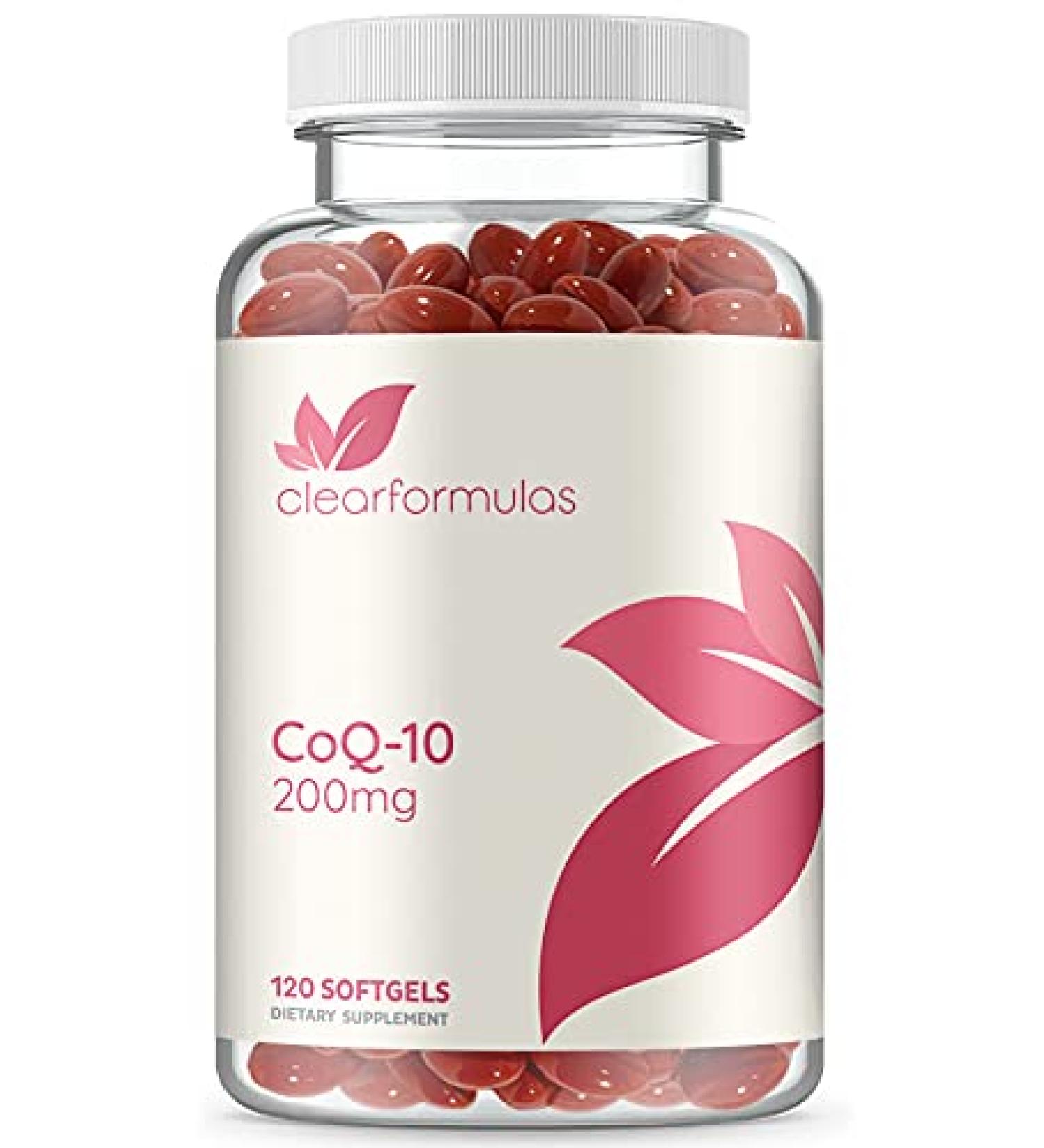 ClearFormulas Pure CoQ10 200mg - 120 Non-GMO Softgels for Quick Absorption | Fast International Shipping - Buy Online on GoSupps.com