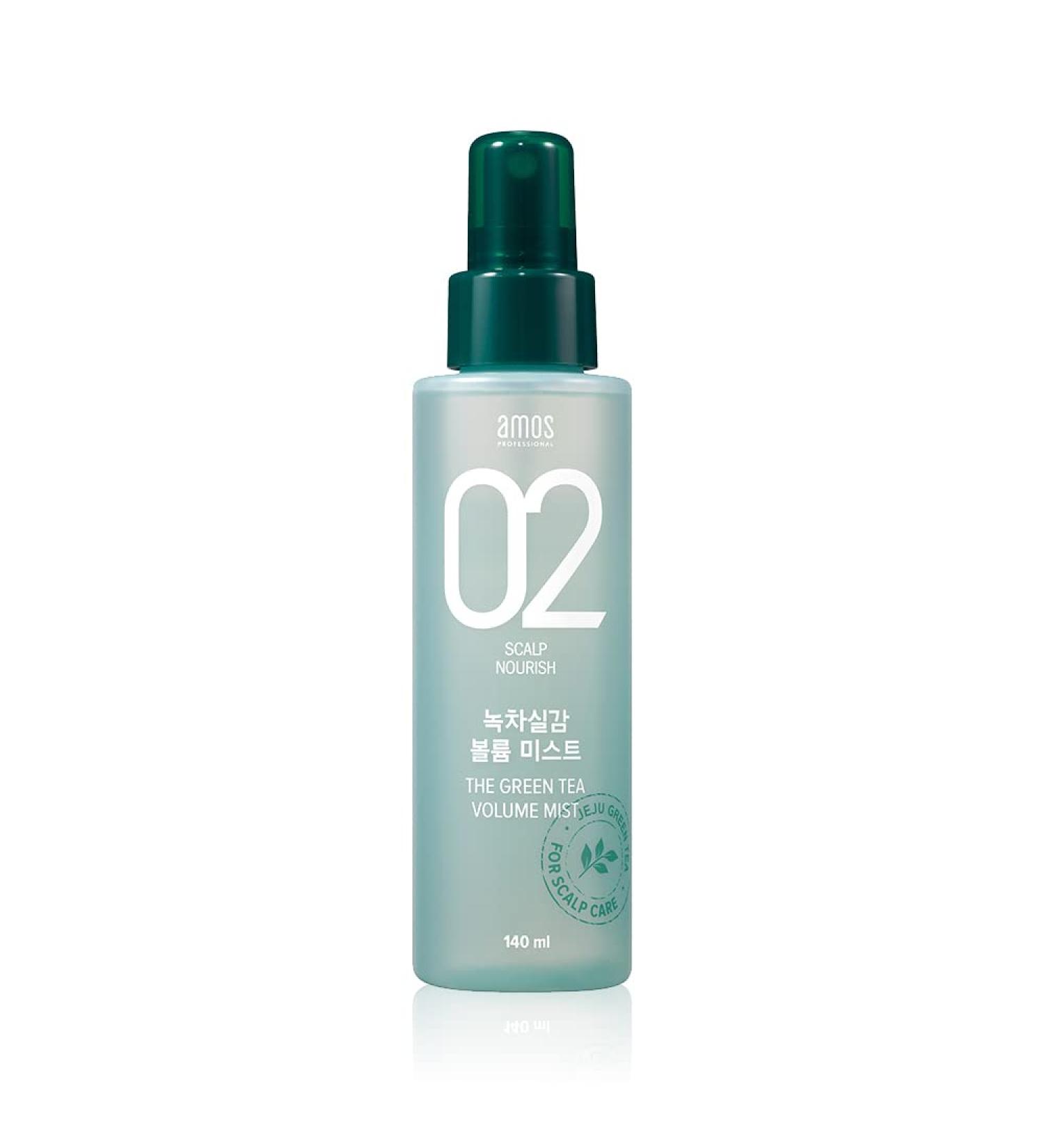 AMOS Green Tea Volume Mist 4.7 fl. oz (Renewal) | Bamboo Extract Styling Mist for Hair Loss and Volume | Korean Salon Brand - Buy Online on GoSupps.com