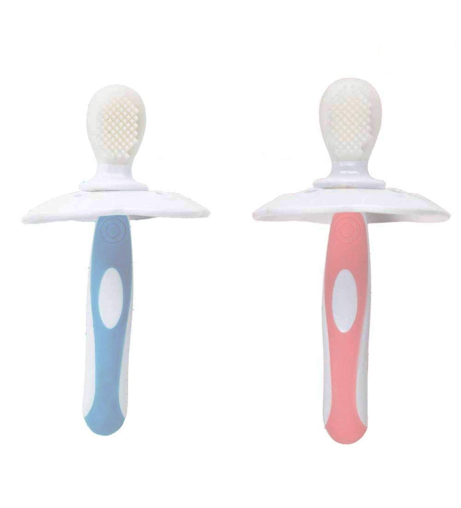CherryCsy Baby Toothbrush Set | Double Sided Silicone | Soft Bristles | BPA Free | Ages 0-4 | 2 pcs - Buy Online on GoSupps.com