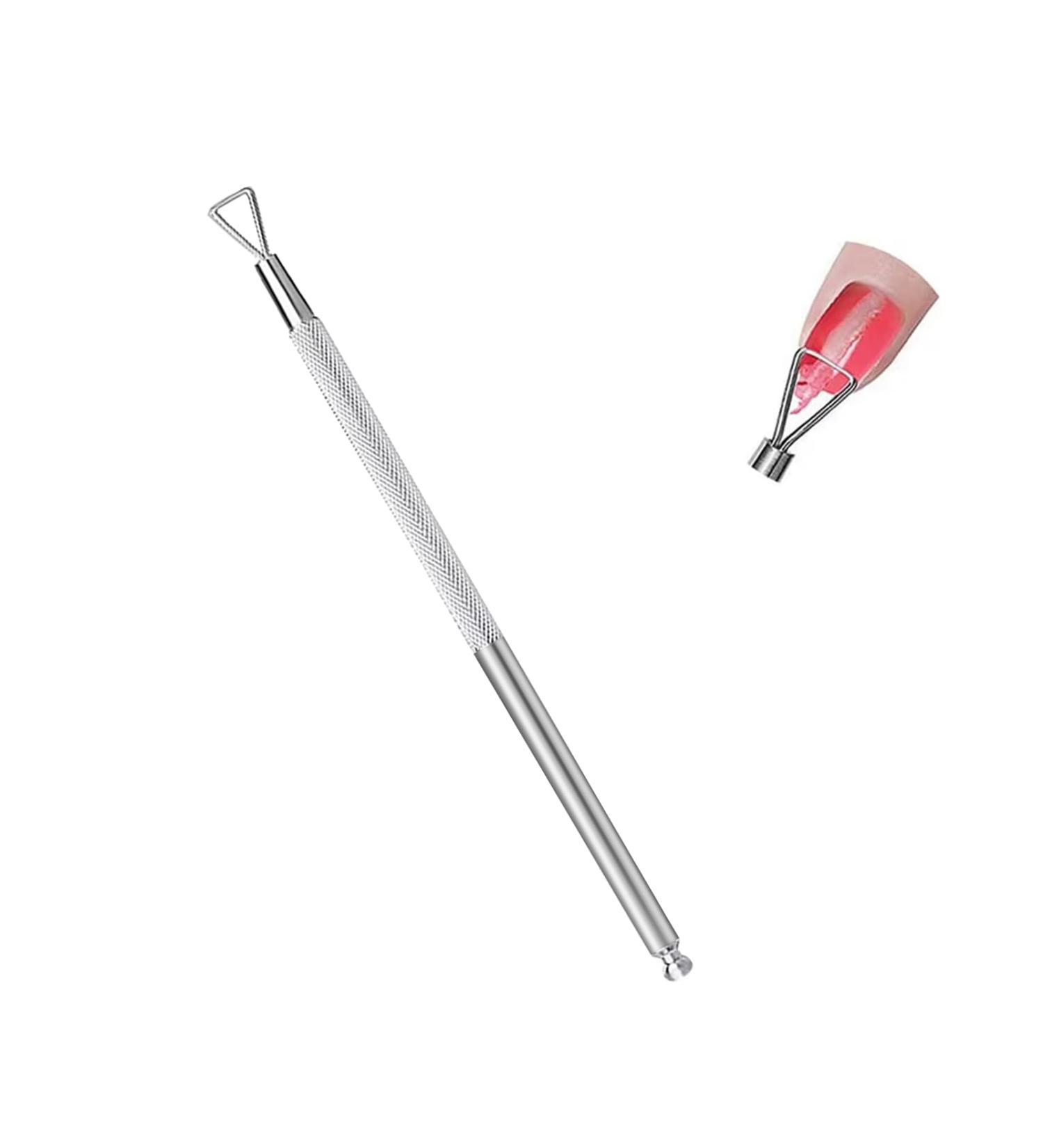 Cuticle Pusher Remover Triangle Cuticle Peeler Scraper Stainless Steel Nail Gel Remover Professional Nail Tool for Removing UV Manicure Treatments - Buy Online on GoSupps.com