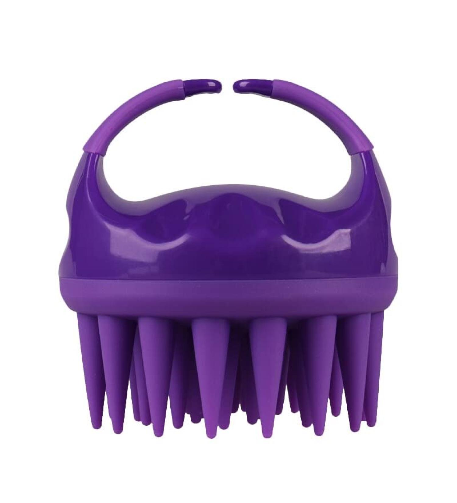 Premium Scalp Massage Device & Shampoo Brush for Women - Soft Silicone Cleaning Brush in Pink & Purple | ABS-HARSKAMM Spa Essentials - Buy Online on GoSupps.com