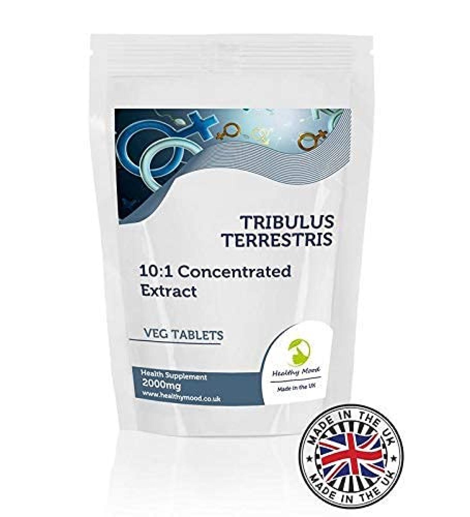 Tribulus Terrestris 2000mg - 10:1 Concentrated Extract | Veg Tablets for Healthy Mood & Nutrition - Buy Internationally - Buy Online on GoSupps.com