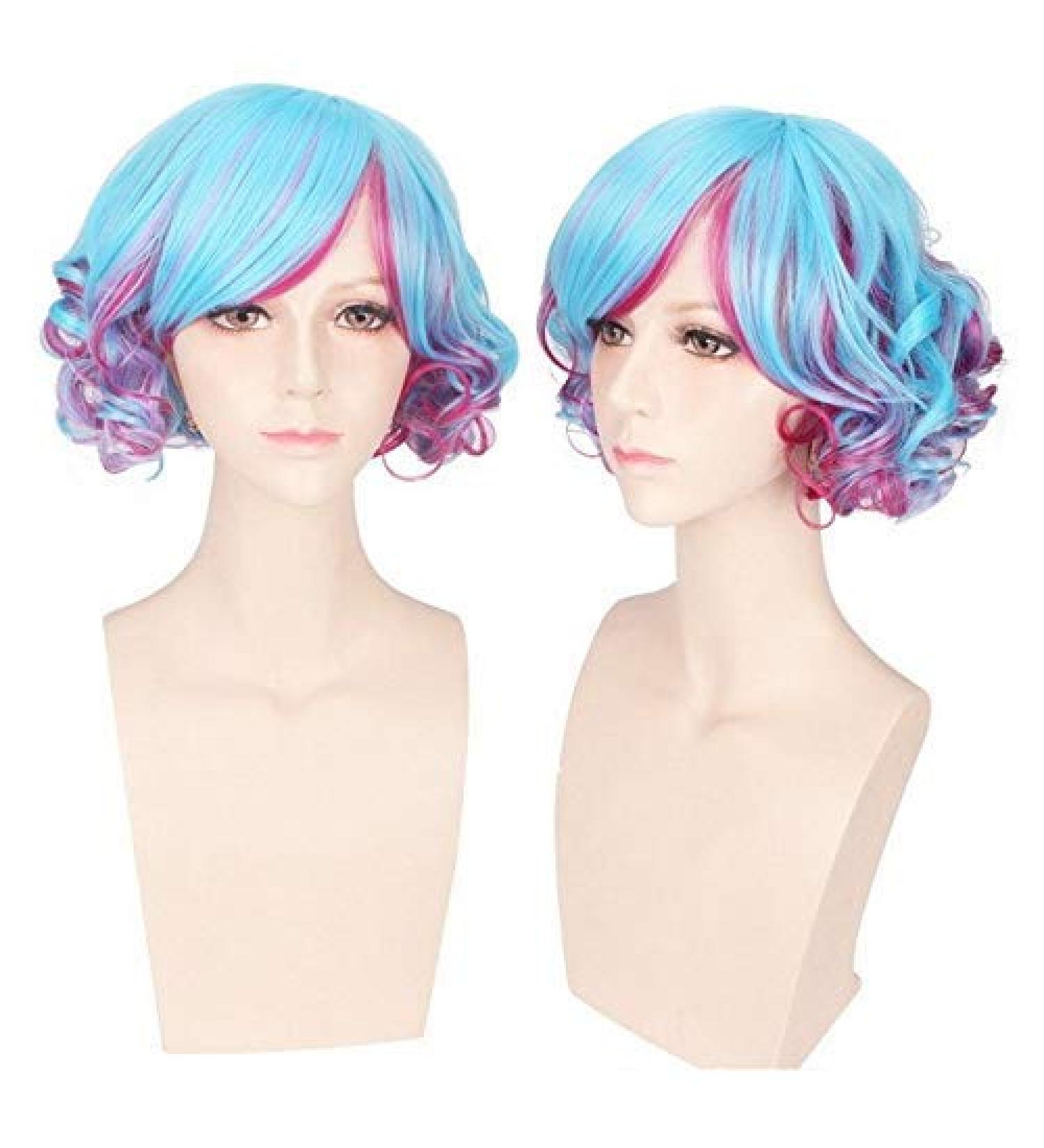 GJBXP 2018 Lolita Harajuku Short Ombre Wig Black Blonde Brown Heat Resistant Synthetic Hair Anime Cosplay Party Women Pink Ombre Blue Purple Ombre