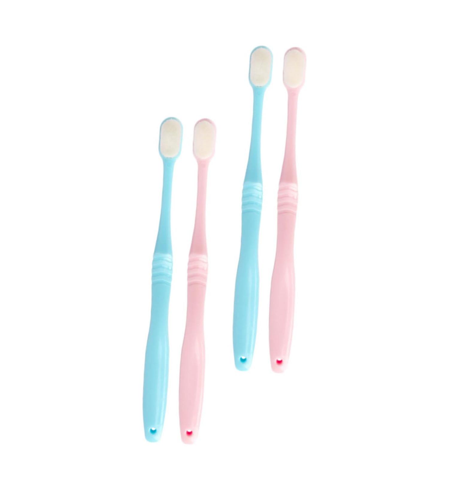 Tovinanna 4-Piece Wangan Hair Toothbrush Set - Soft Bristles Micro Toothbrushes for Adults | Optimal Dental Care - Buy Online on GoSupps.com