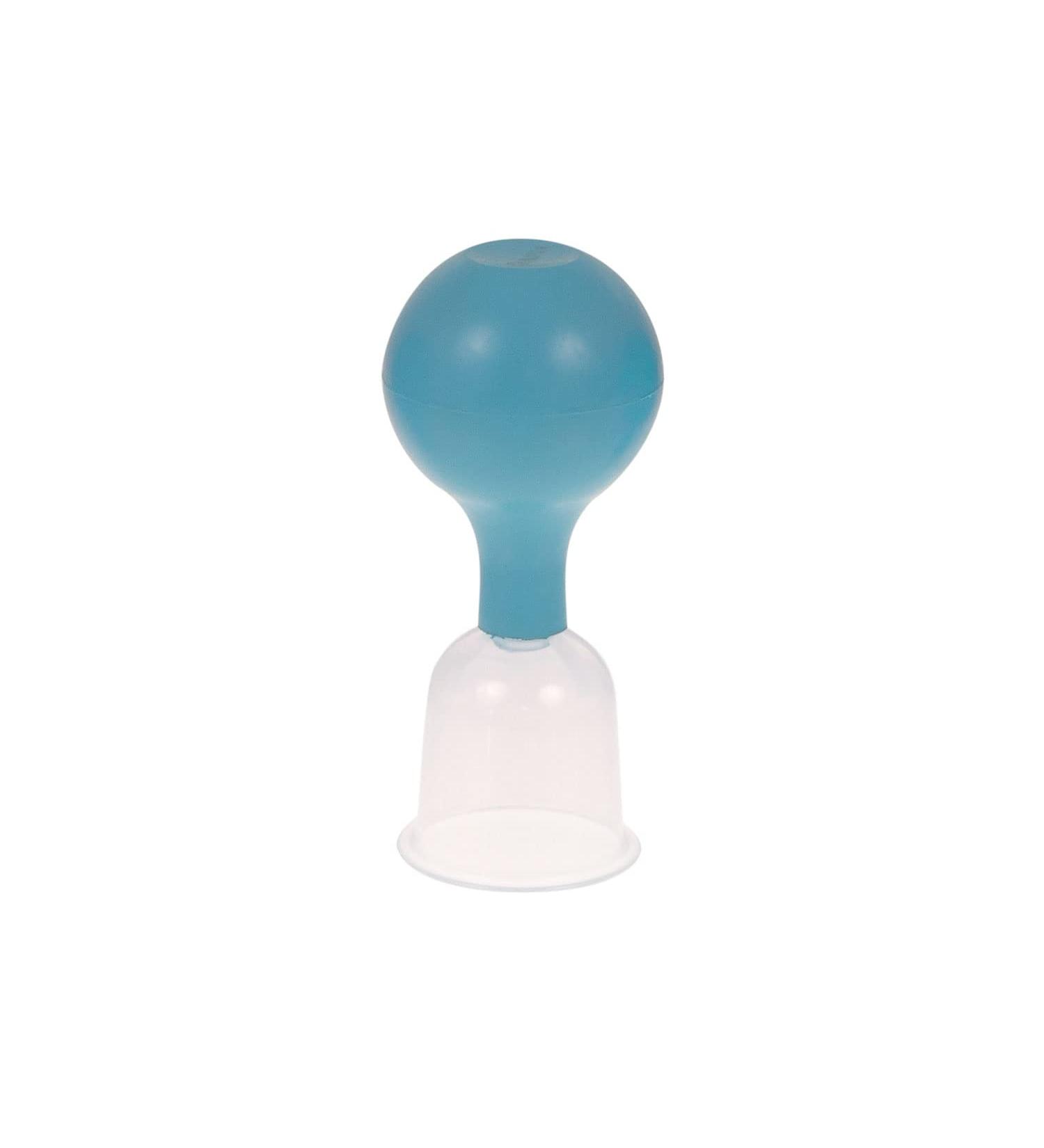 Plastic cupping glass with ball | Cupping | Massage | Cupping massage | Suction ball ( 53 mm light blue) 53 mm light blue