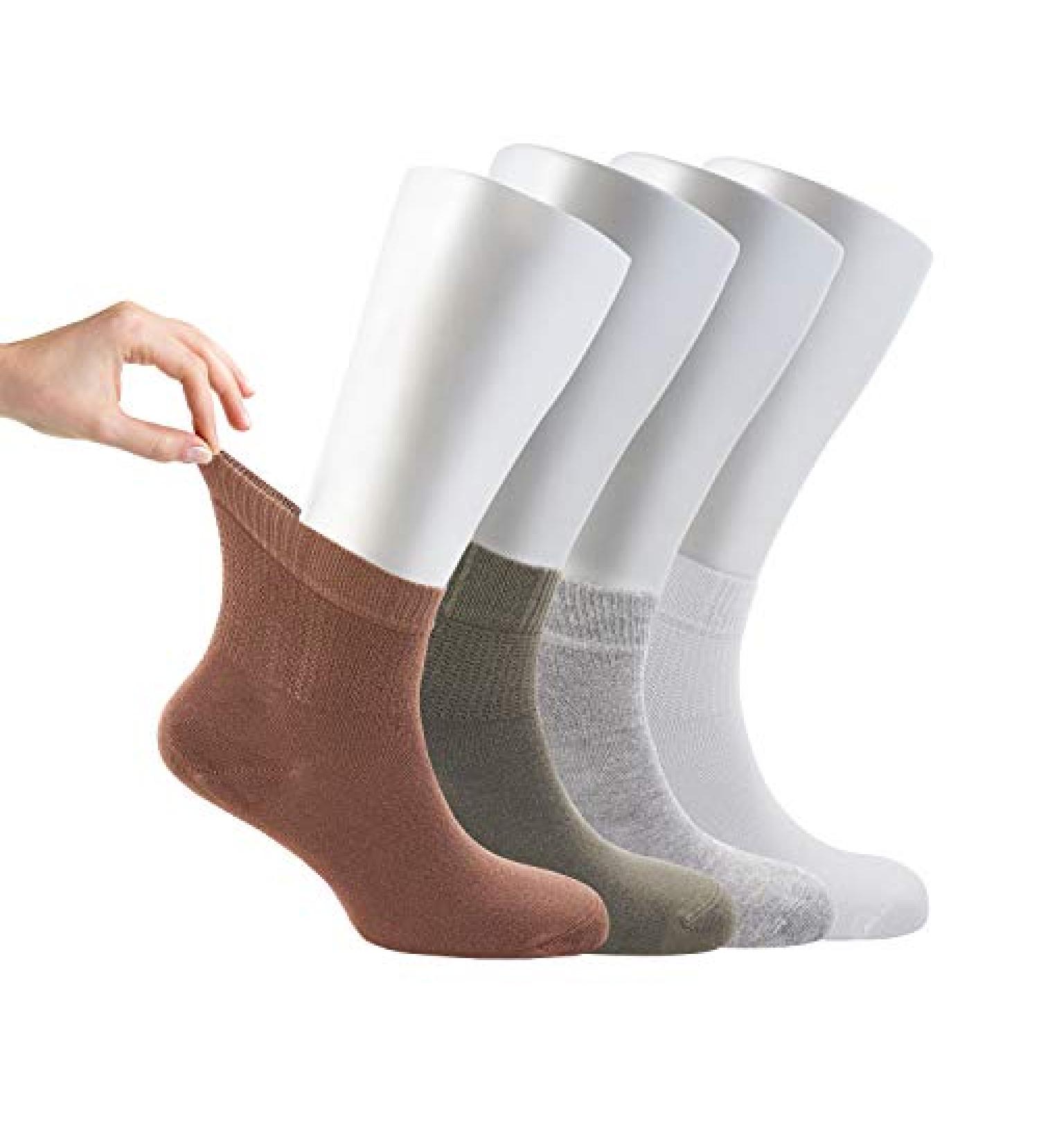 Cozyfeel Diabetic Ankle Socks for Women - Seamless Toe, Non-binding Top - 4 Pairs Soft Bamboo Neuropathy Socks (Assorted-3 l) - Buy Online on GoSupps.com