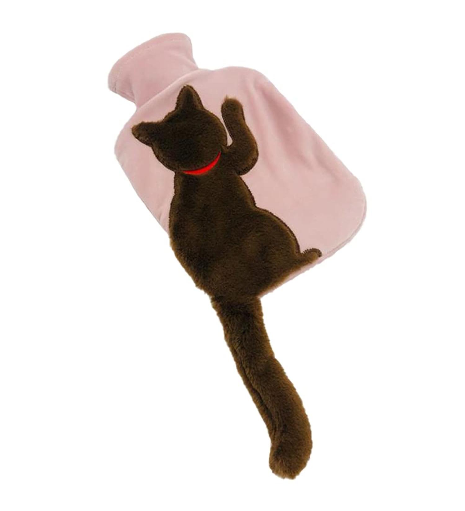 Dlandz 1000 ml Cartoon Animals Hot Water Bottle Portable Plush Hand Warmer for Women | Winter Pocket Water Injection Heat Bottle - Buy Online on GoSupps.com