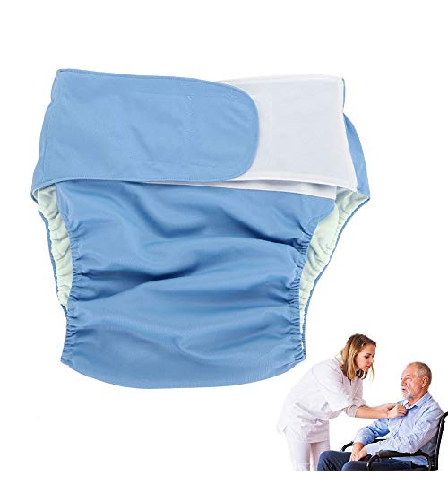 Adjustable Adult Cloth Diapers Pants - Washable & Reusable Incontinence Care Underwear (Blue) - Buy Online on GoSupps.com
