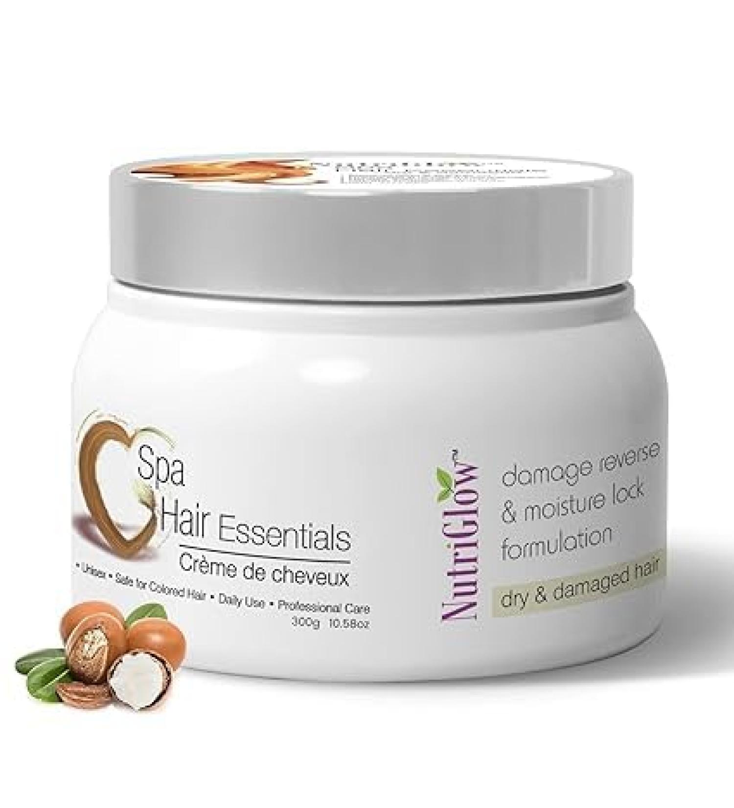 Nutri_Glow Hair Spa Cream for Dry & Damaged Hair | Damage Reverse & Moisture Lock | 10.58 oz - Revitalize & Nourish Your Hair - Buy Online on GoSupps.com