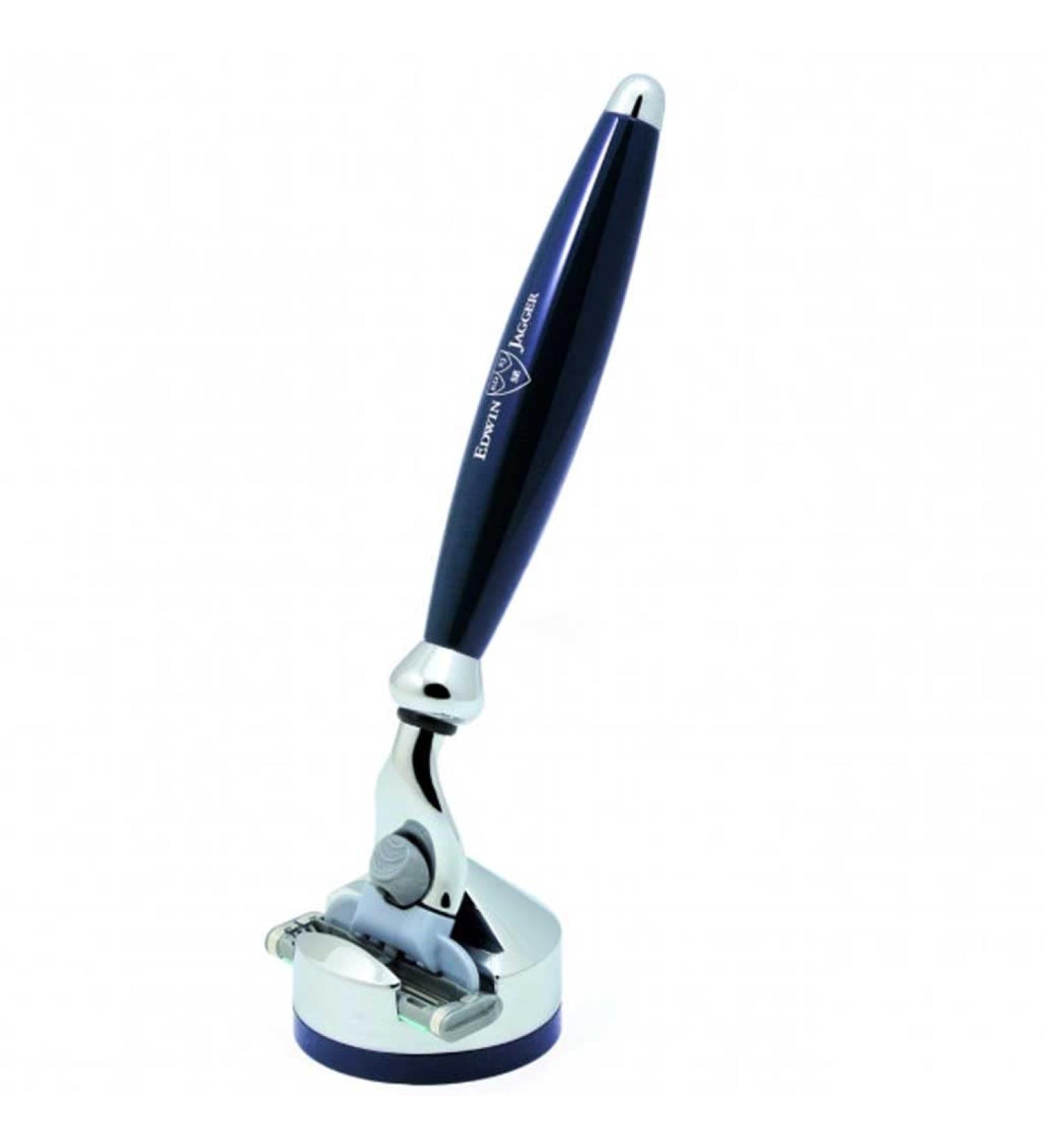 Edwin Jagger Bulbous Range Blue Handle Compatible With Gillette Mach 3 Cartridges