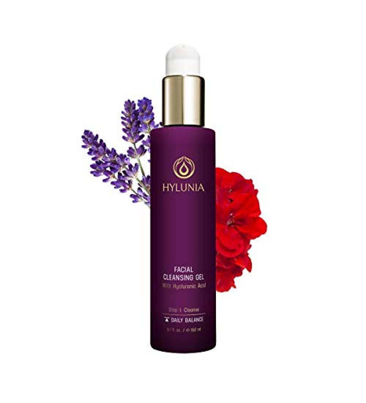 Hylunia Lavender Facial Cleansing Gel & Hyaluronic Acid Serum 5.1 fl oz - Acne Treatment & Rapid Skin Repair - Buy Online on GoSupps.com