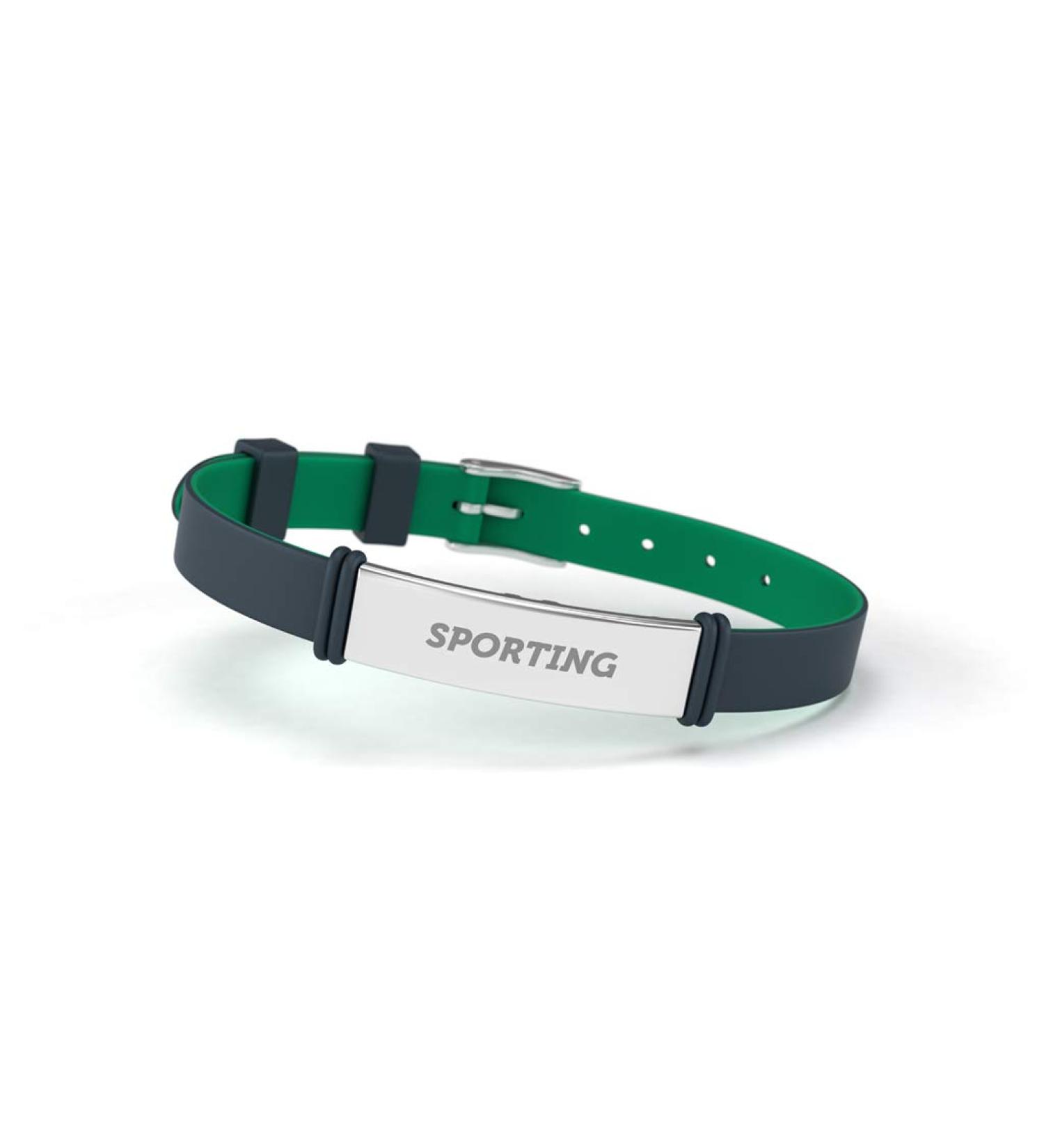 Sporting Clube de Portugal Pulseira fashionable adjustable for Homem Mulher and Crian a pulseur made of silicone and A o stainless steel support or sporting com um Produto SCP