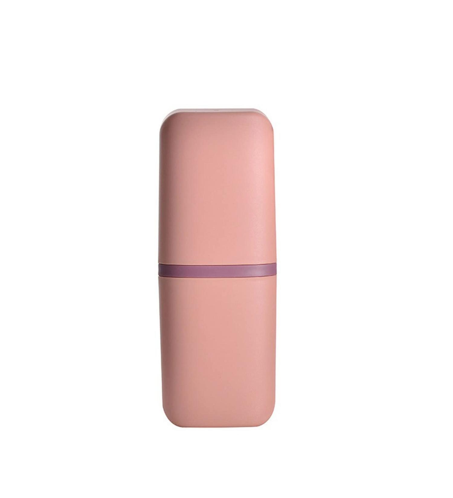 Portable Travel Toothbrush Cup & Toothpaste Holder - Pink Organizer for Camping & Bathroom Accessories - Buy Online on GoSupps.com