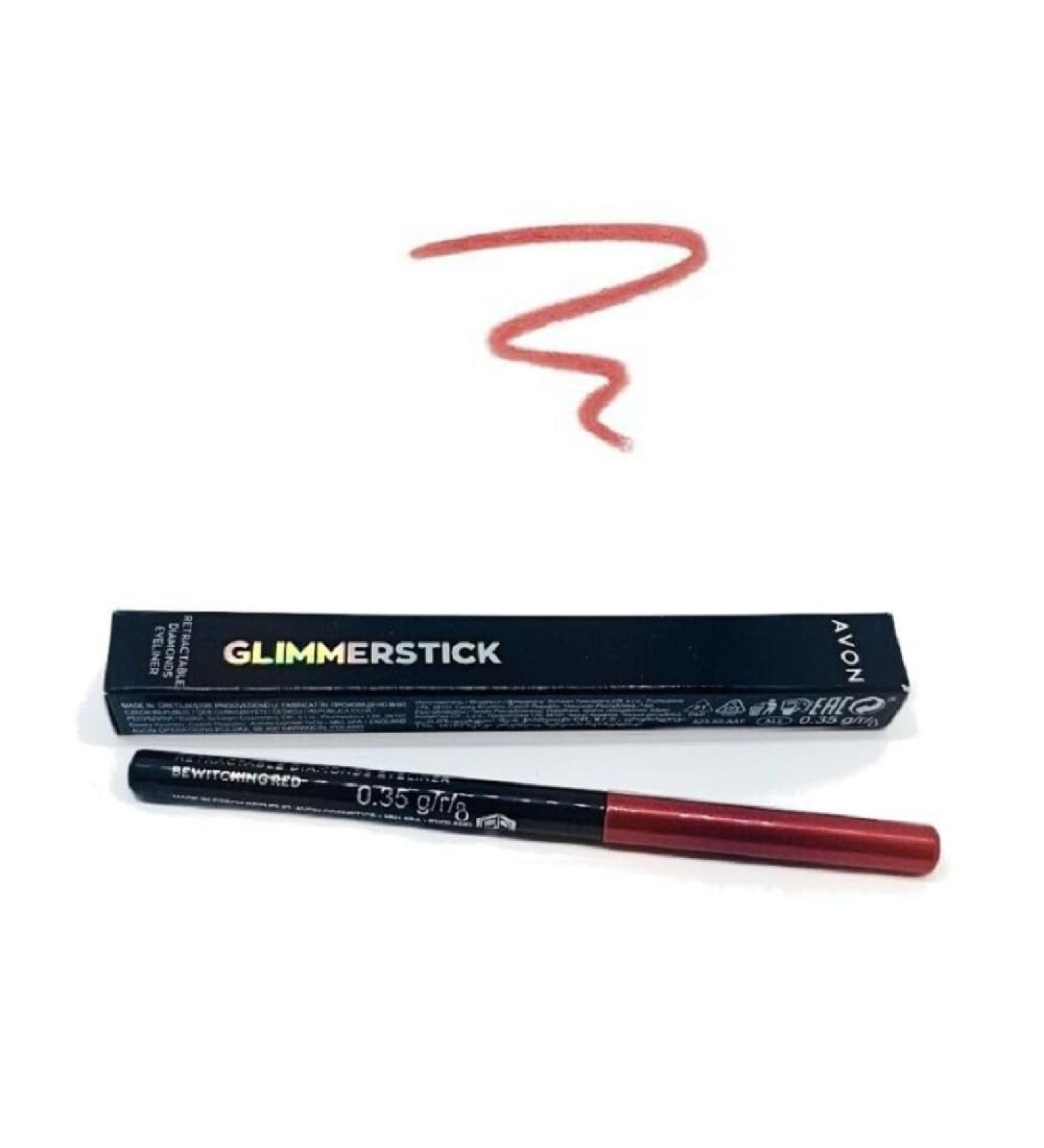 2 x Avon Glimmerstick Eyeliner Twist Up - No Need To Sharpen (Bewitching Red)