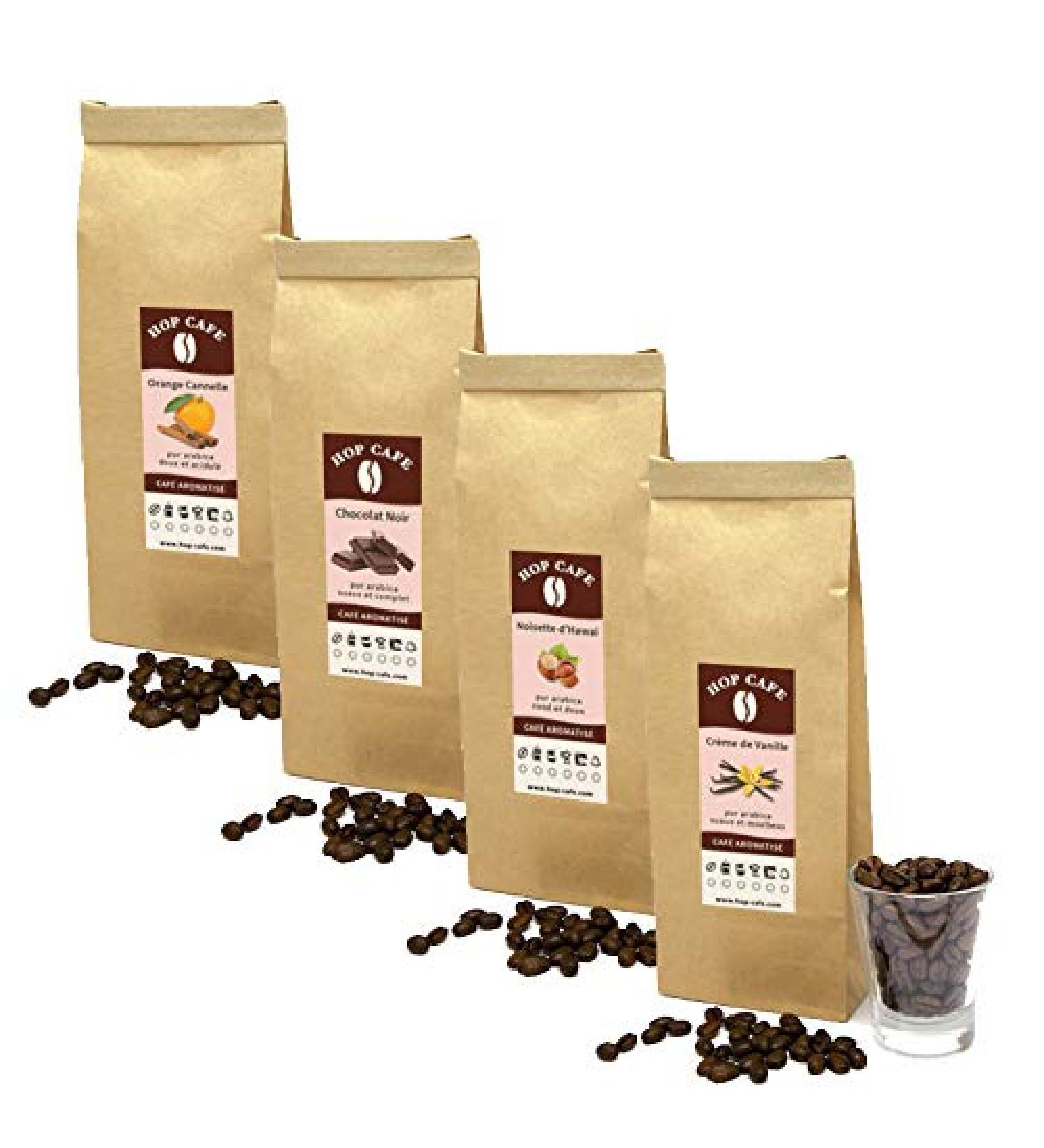HOP CAFE Flavored Coffee Beans Discovery Pack - 4 x 250g