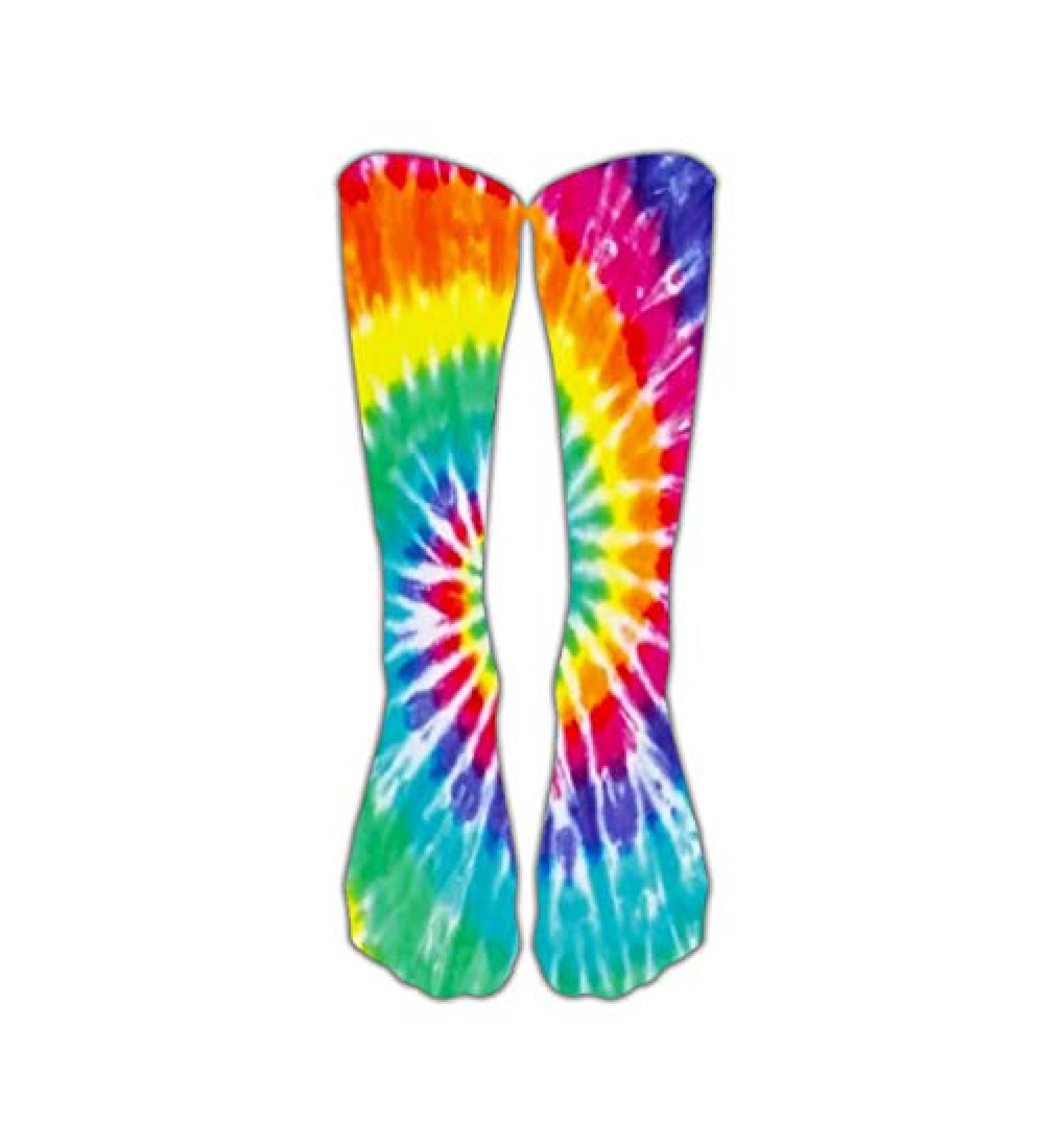 Tye Dye Compression Socks Long High Knee Sport Socking Printing Soccer Sock JW35