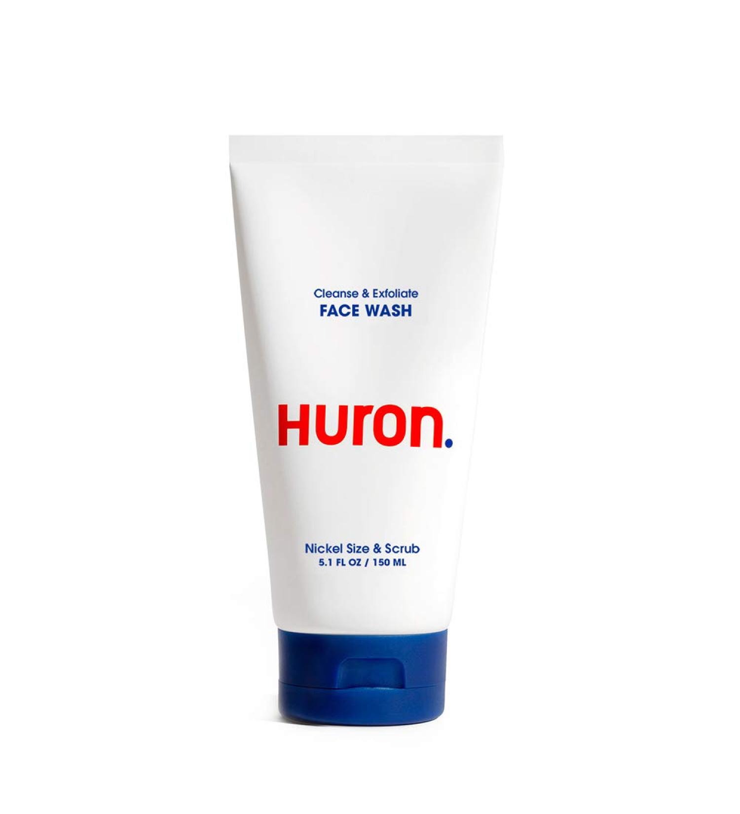 Huron Men's Daily Face Wash - Vegan Creamy Cleanser with Natural Exfoliants, 5.1 fl oz (Pack of 1) - sulfate-free and Conditions Skin - Buy Online on GoSupps.com