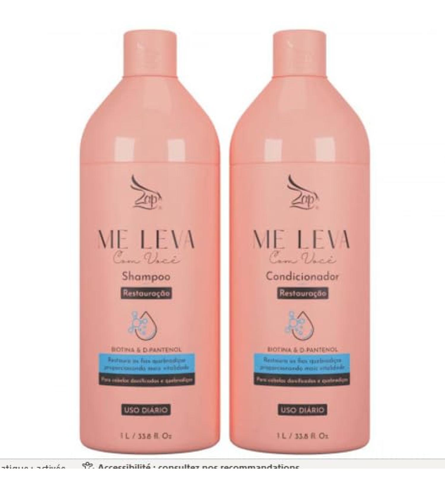 Zap Me Leva Com Você Beauty Moisturizing Biotin and D-Panthenol - 2x1L