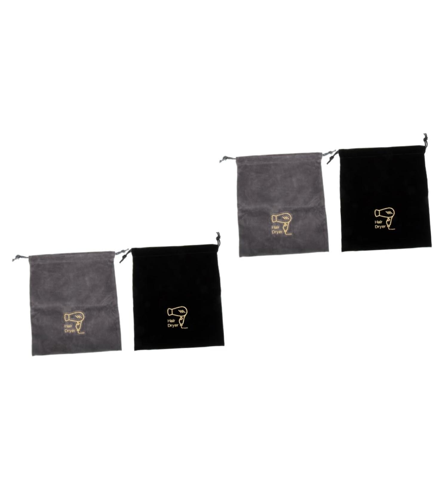 FOYTOKI 4 Pcs Hair Dryer Bag Drawstring Pouches Hair Dryer Lint Bags Drawstring Makeup Bag Flannel - Buy Online on GoSupps.com