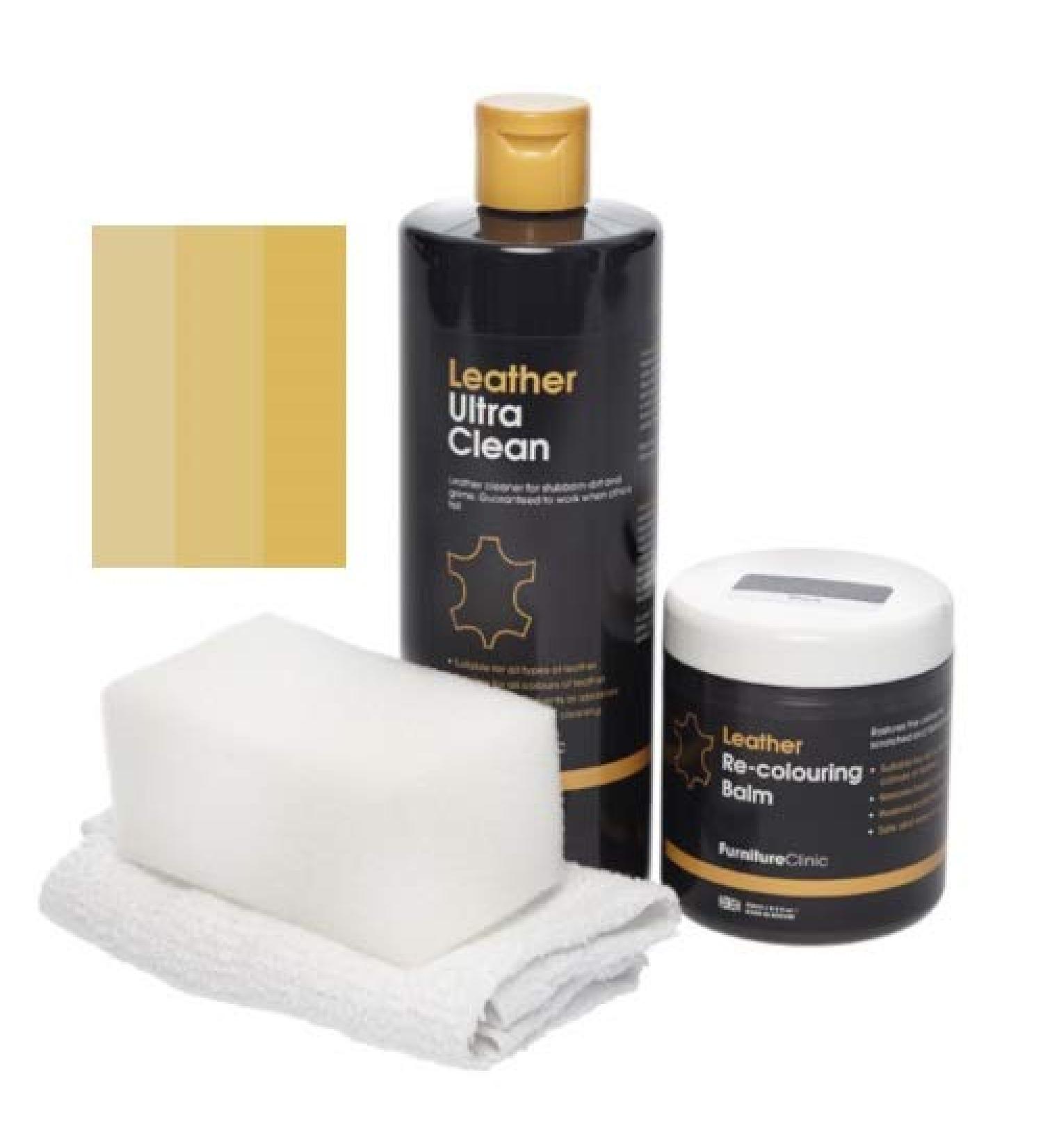 Easy Leather Restoration Set - Furniture Clinic | Leather Cleaner & Color Balm for Scratches Car Seats Sofas & More - Buy Online on GoSupps.com