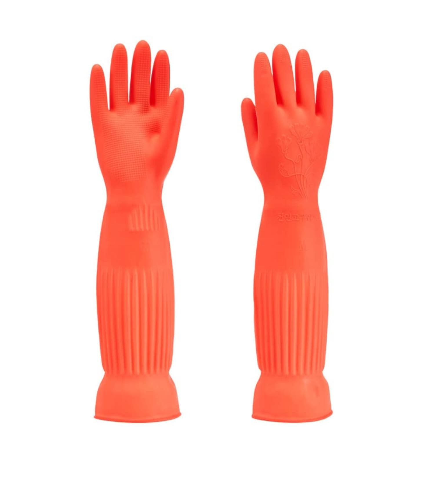 MIN-XL Waterproof Cleaning Glove - Kitchen & Household Cleaning, Dishwashing, Car Wash - Red 45CM-L - Buy Online on GoSupps.com