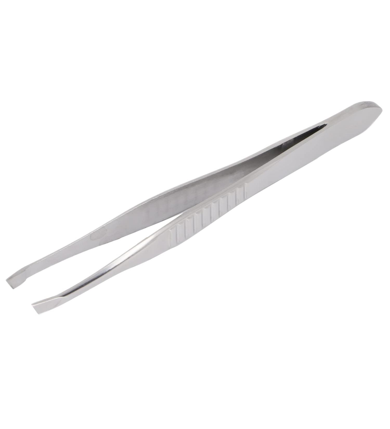 Professional Stainless Steel Eyebrow Tweezers - Hair Removal Tool for Women & Men | Facial Makeup Essential - Buy Online on GoSupps.com