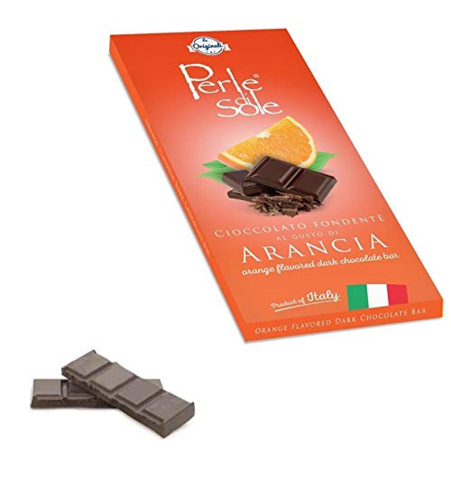 Dark chocolate bar with orange - Perle di Sole - Offer 10 Pieces