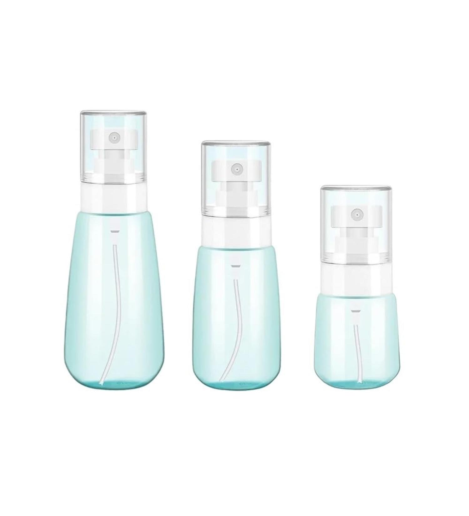 3pcs Blue Refillable Spray Bottles - Portable Moisturizing Perfume & Travel Cosmetic Containers - Buy Online on GoSupps.com