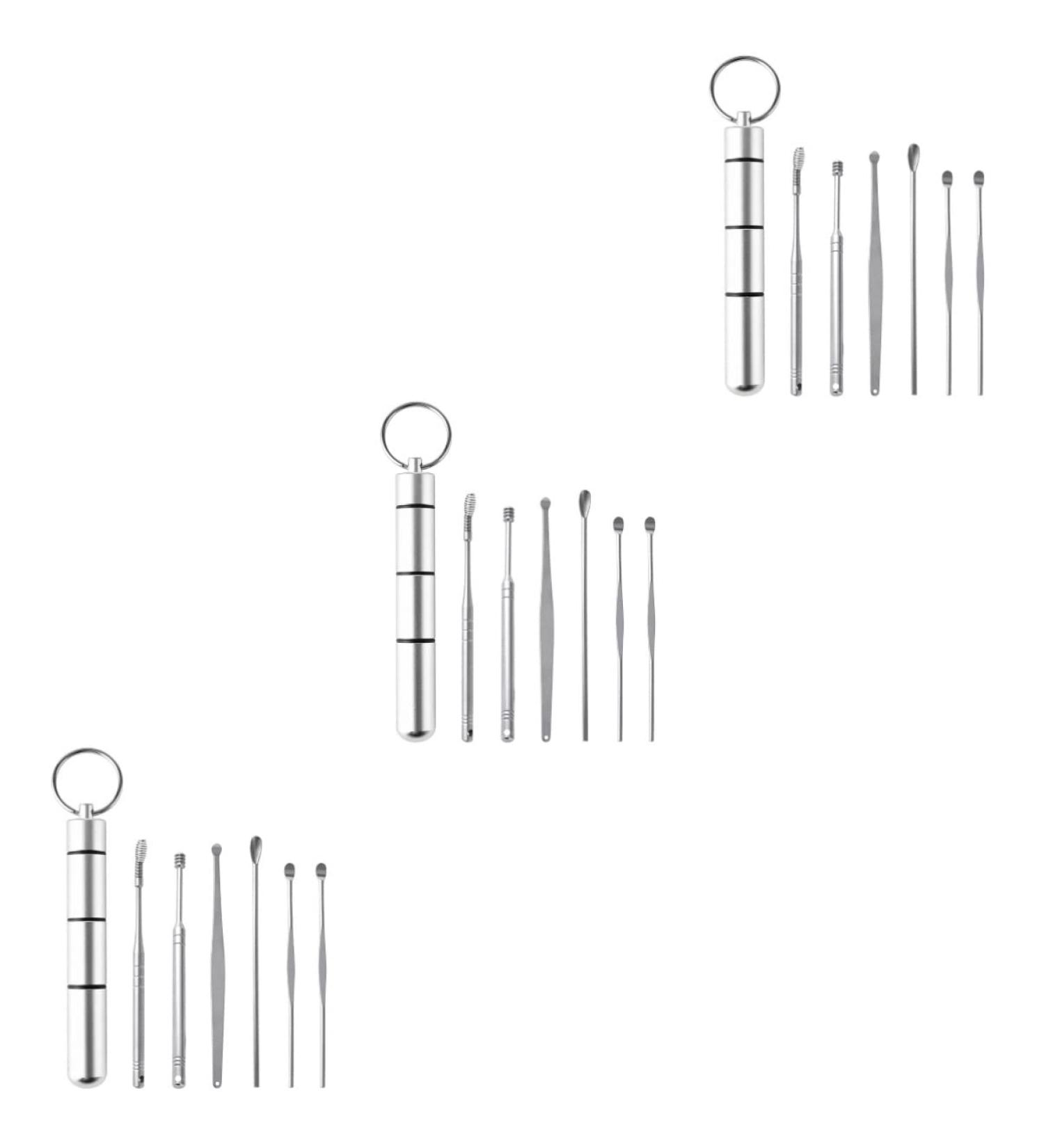 Minkissy 18PCS Stainless ANC Ear Buds and Ear Cleaner Set - Earpick Wax Removal Tool Kit with Ear Plugs - Buy Online on GoSupps.com