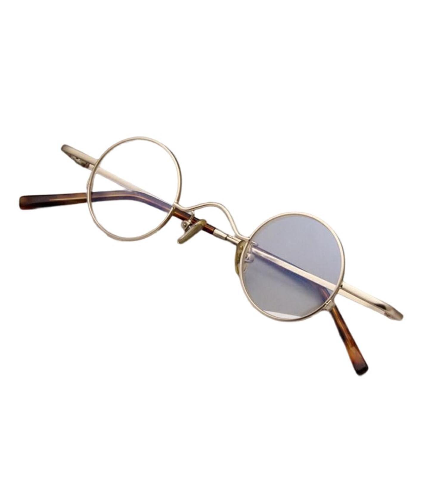 osiuujkw Vintage Round Eyeglasses Frame with Nose Pads Portable Foldable Legs Eyewear Frames Reading Glasses Replacement Gold Gold - Buy Online on GoSupps.com