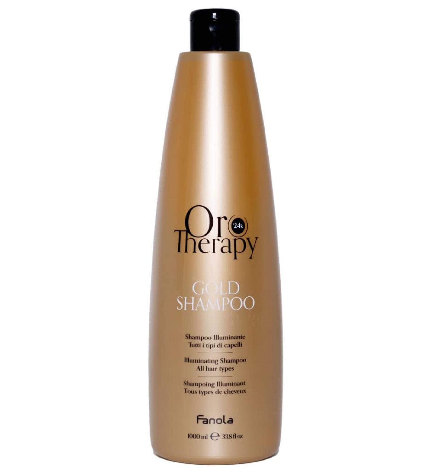 Fanola Orotherapy Shampoo Illuminante Per Tutti I Tipi Di Capelli 1000 ml Oz made in Italy italian import