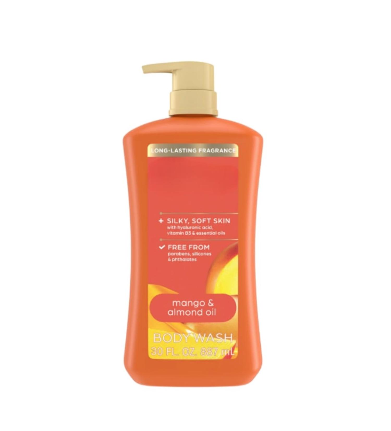 Mango & Almond Oil Body Wash Long-Lasting Fragrance with Hyaluronic Acid Paraben-Free 30 fl oz - Buy Online on GoSupps.com