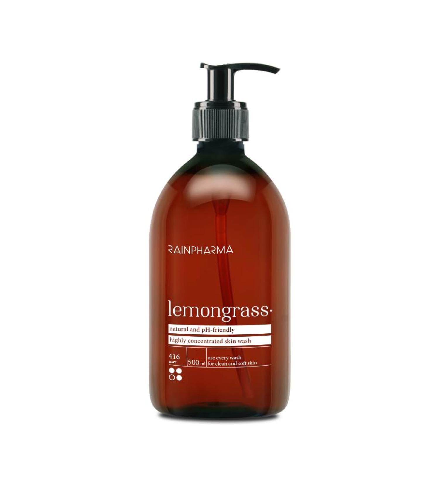  RainPharma Skin Wash Lemongrass - Skin Care - 100 ml - Shower Gel - 1 pump per wash - Buy Online on GoSupps.com