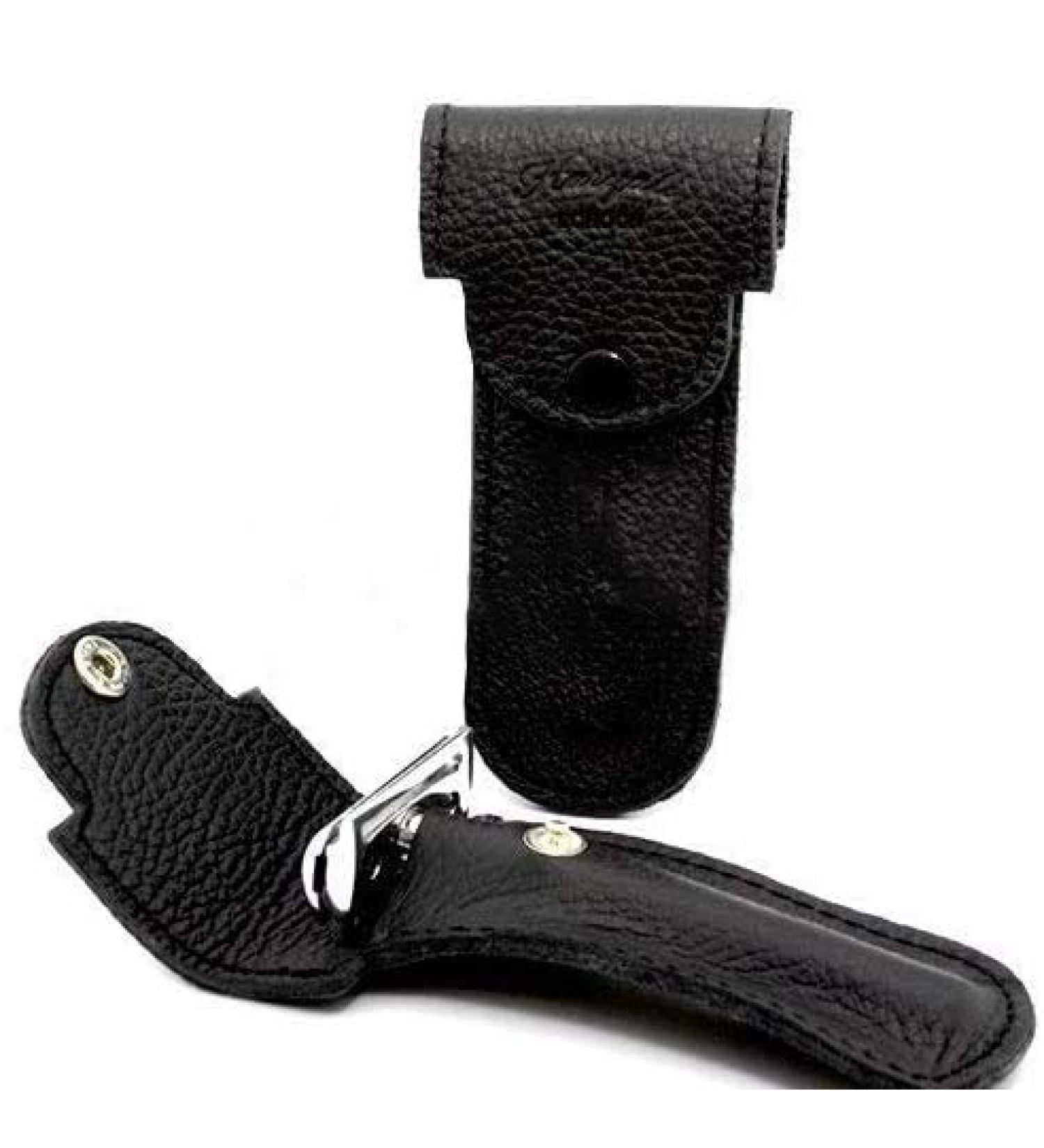 Double razor blade safety razor leather cover for Merkur Futur 700 Merkur 38c Mercy Dovo Haryali London and Body Toolz UK