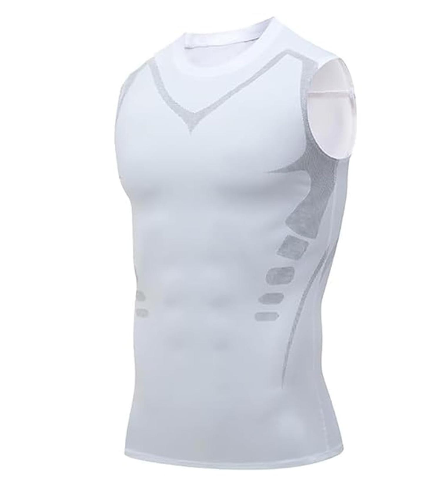EXPECTSKY Ionic Shaping Vest for Men | Chest Gynecomastia Compression Top | Build Your Perfect Body | Available in White 3XL - Buy Online on GoSupps.com