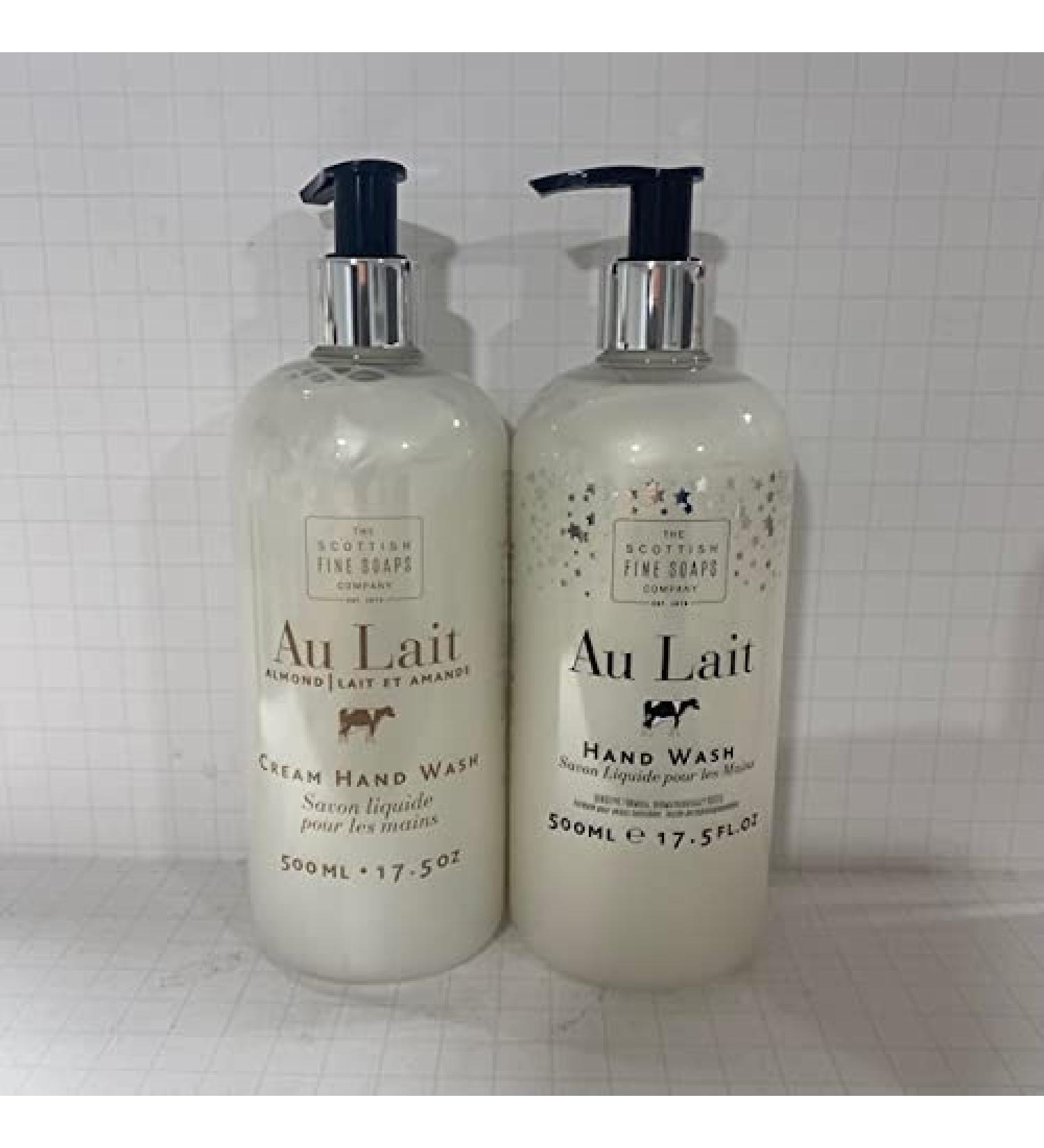 Scottish Fine Soaps Au Lait Hand Wash Set - Almond & Milk - 2 Pack 35 Fl Oz | Luxurious Creamy Clean - Buy Online on GoSupps.com