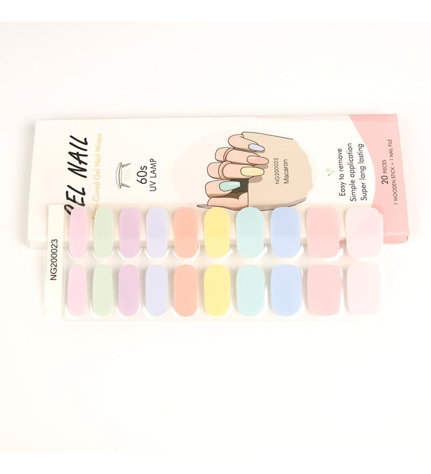 Nail Adhesive Wrap - Semi Cured Gel Nails Strips (Color Style)