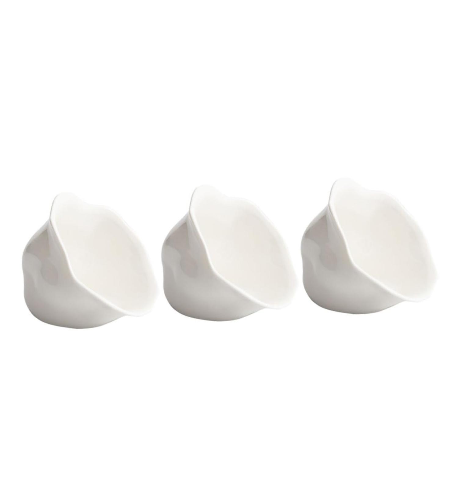 Mikinona Porcelain Dip Dish 3pcs The Dish Tomato Paste Bowls Cake Plates Sauce Bowl Small Flavor Dish Ceramic ES Condiment Dish Vinegar Dish Digging Bowl Fries Ceramics Butter Dish White - Buy Online on GoSupps.com