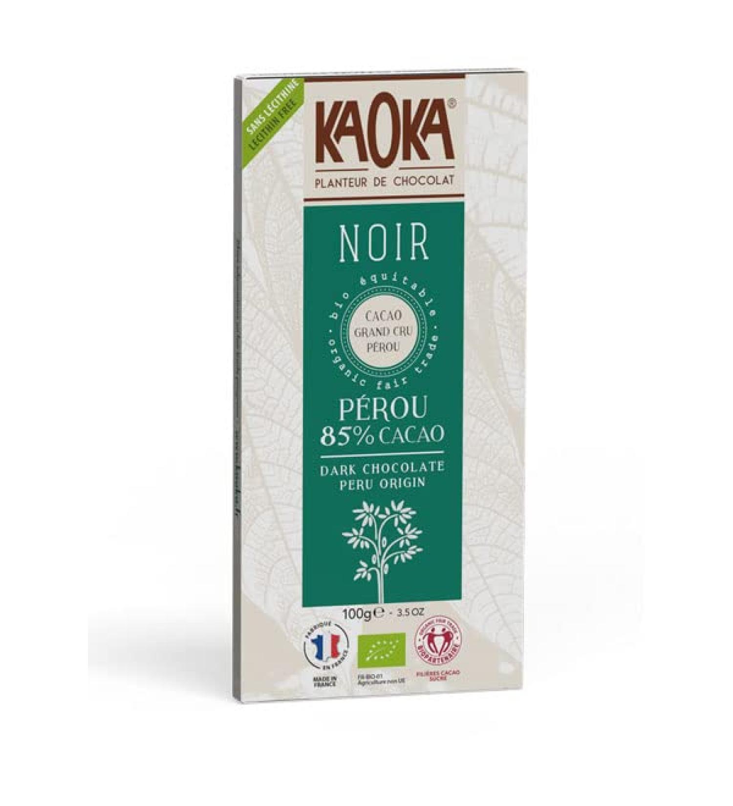 Kaoka - Dark chocolate bar 85% cocoa Peru 100g - unit - Buy Online on GoSupps.com