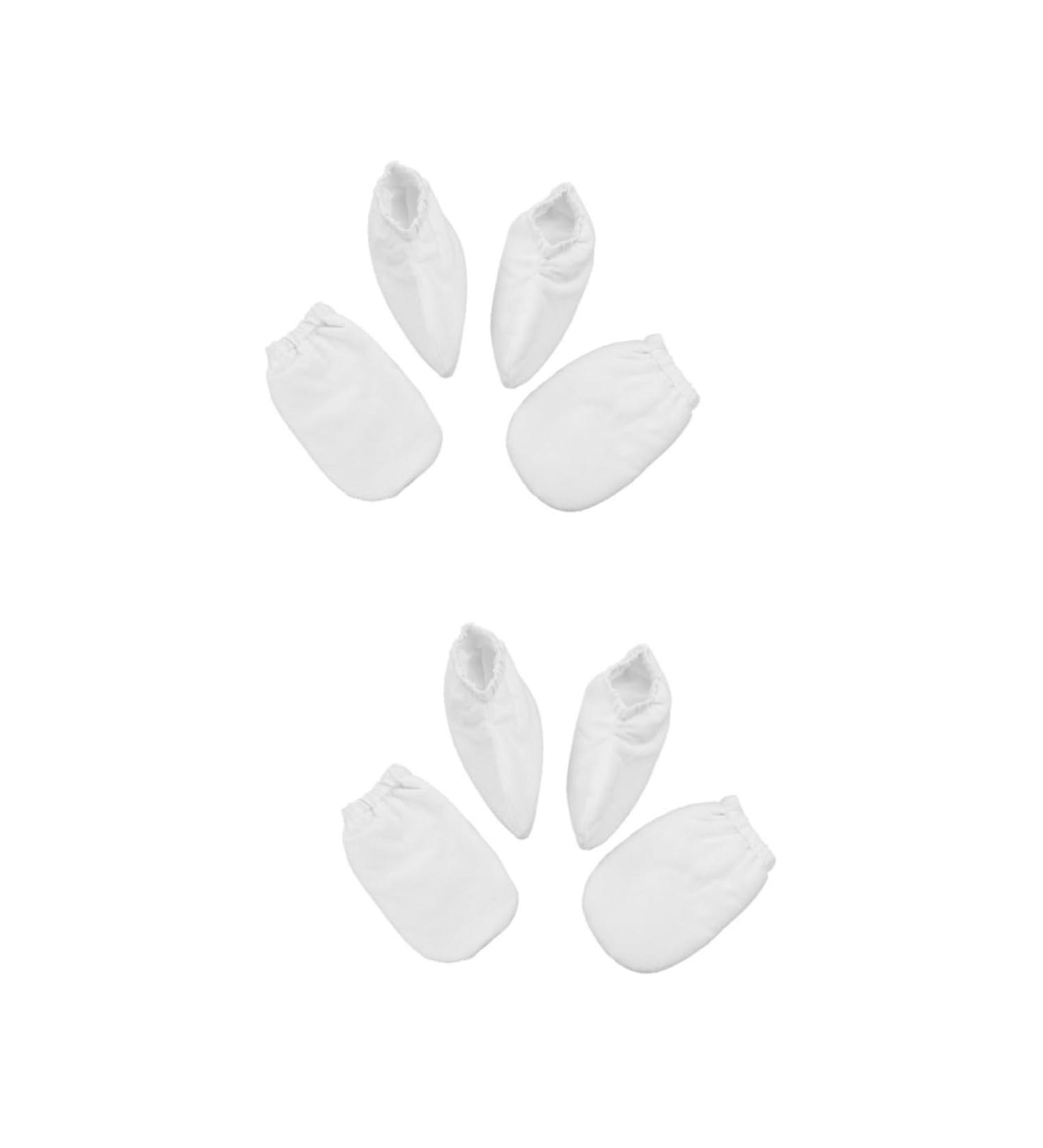 Ipetboom 4 Pairs Bath Mitt Beach Kerchief for Women Paraffin Wax Gloves Foot Spa Cover Bath Mitt Insulated Bottle Bag Laundry Dispenser Insulated Gloves Product White Hand - Buy Online on GoSupps.com