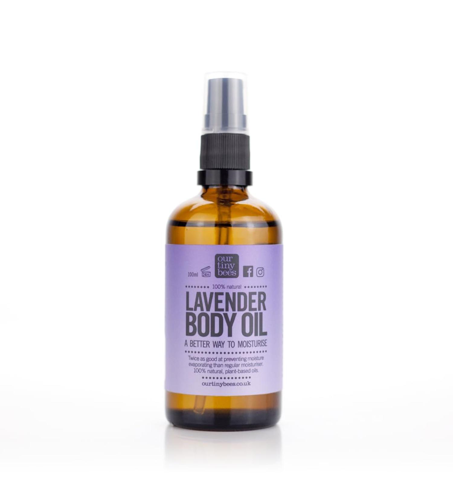 Lavender Body Oil 100% Natural by Our Tiny Bees Nourishing Calming and relaxing. - Buy Online on GoSupps.com