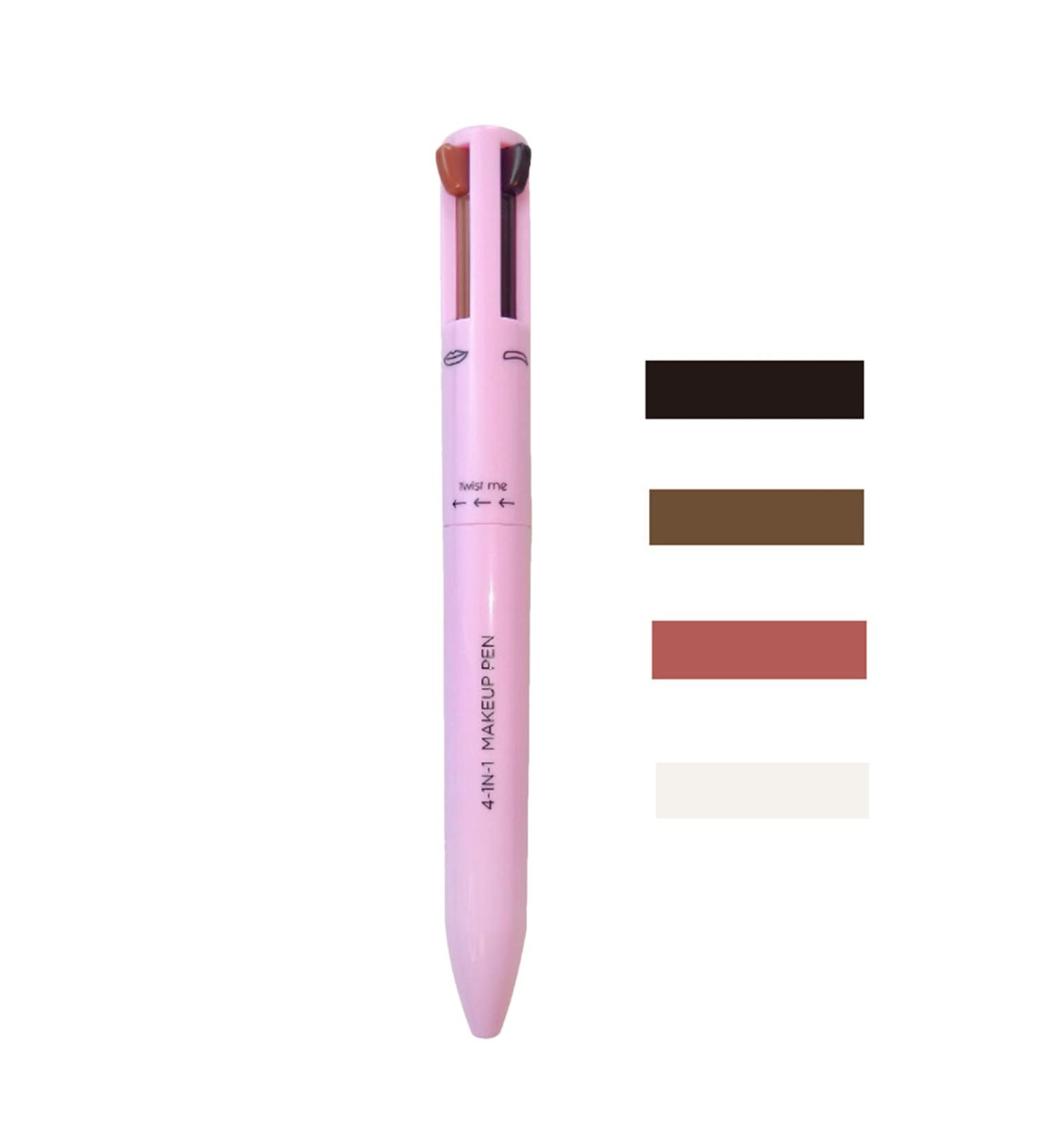 4 In 1 Makeup Pen Waterproof Rotate Defining Eyebrow Pencil 4 Colors Portable Eyebrow Eyeliner Lip Liner Highlight - Buy Online on GoSupps.com