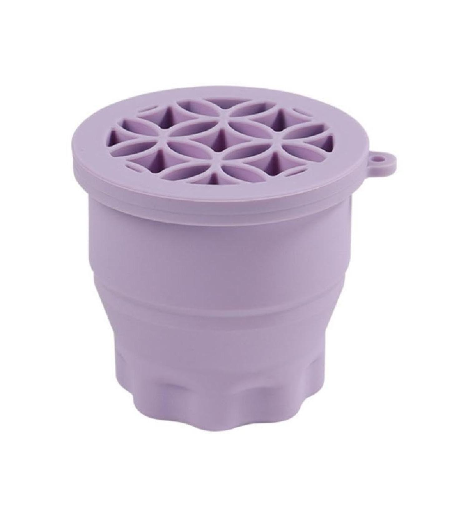 Qilmal Makeup Brush Cleaner Brush Cleaning Cup Brush Cleaning Mat Silicone Makeup Brush Cleaning Cup Portable Makeup Holder Silicone Cleaning Cup Environment Friendly Purple - Buy Online on GoSupps.com